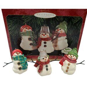3 Hallmark Keepsake Snowmen Of Mitford Ornaments Christmas Holiday Snowman 1999